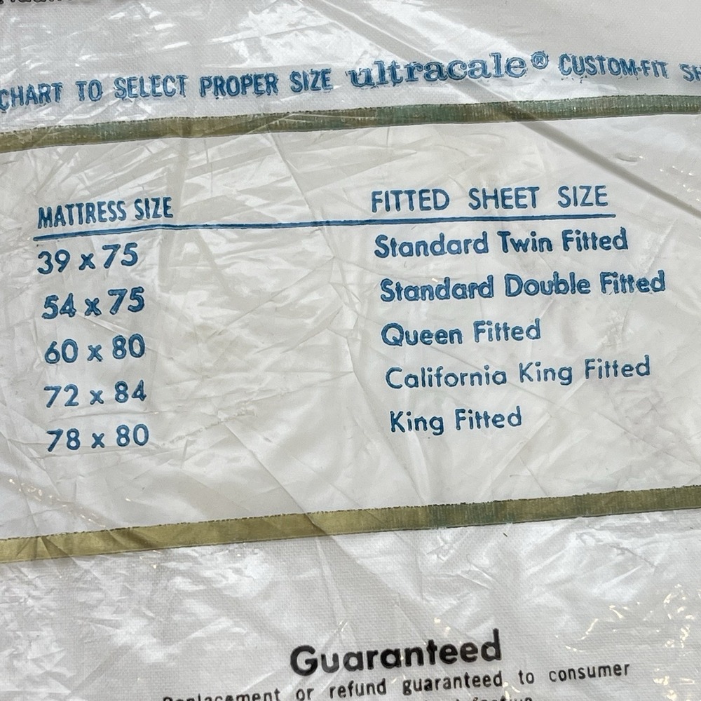 Vintage Wamsutta Ultracale White Double Fitted Sheet 54x75 50/50 Cotton Poly NOS - Picture 7 of 7